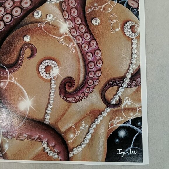 Joyce Lee Art Print Artwork Soapy Tentacle Breasts Pearls Erotic 15.5x11" Hentai - Picture 3 of 9